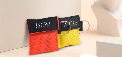 Exquisite Metal Keyring With Cpr Face Shield Mask