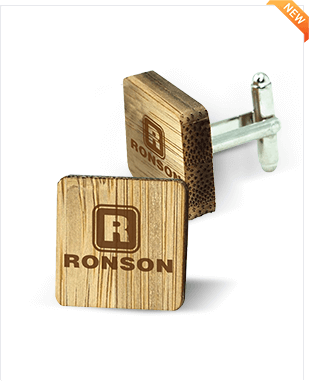 Custom Wood R Logo Cufflinks