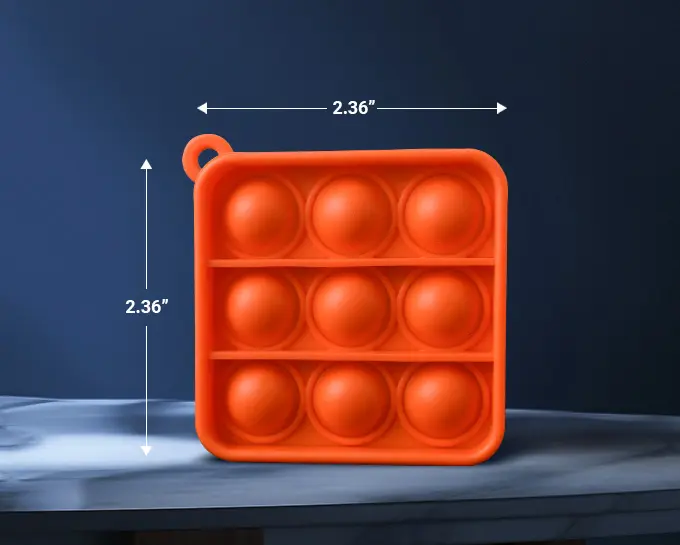 The Size of Mini Push Pop Bubble Keychains