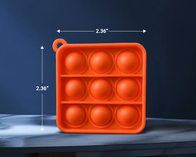 The Size of Mini Push Pop Bubble Keychains