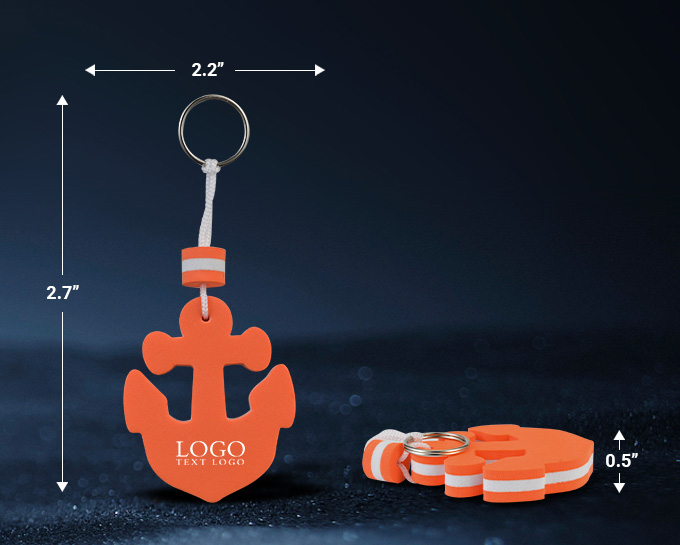 The Size of Anchor Shaped Floating Keychain