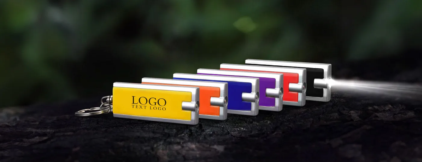 Display of Rectangle Light Keychains Display of Rectangle Light Keychains