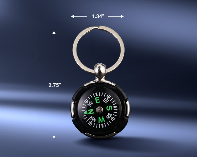 The Size of Promo Mini Compass Keychain