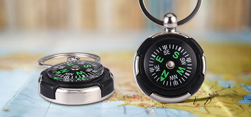 Exquisite Promo Mini Compass Keychain