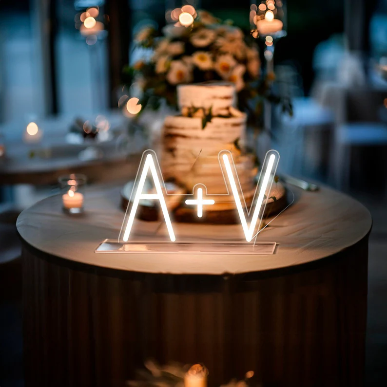 A + V Custom Wedding Neon Sign