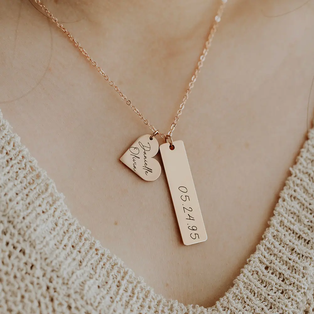 Custom Name Bar Necklace Custom Name Bar Necklace