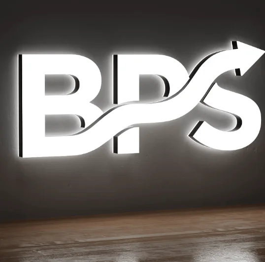 Seitlich beleuchtete Acryl-Buchstaben, beleuchtete Schilder