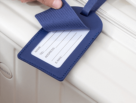 Flip-cover Shield Design Leather Luggage Tags