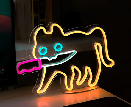 cartoon neon sign