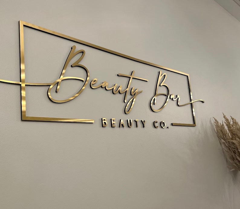 metal signs for business beauty bar