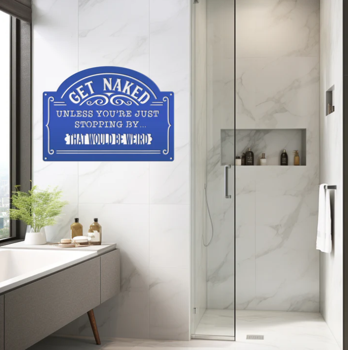 indoor metal signs bath