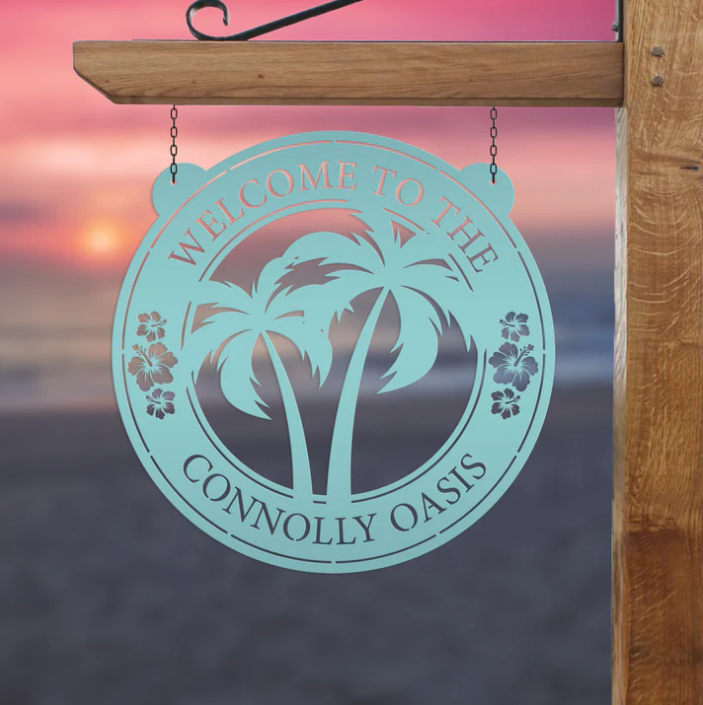 outdoor metal signs for beach