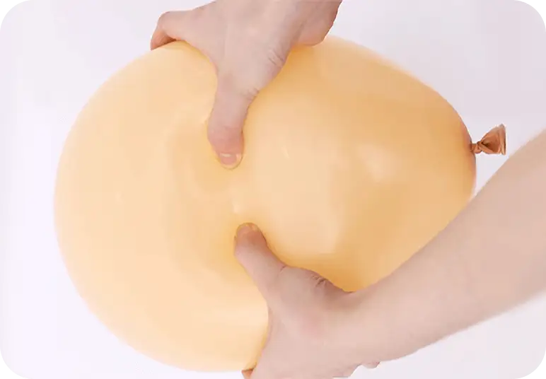 Superior elasticity of latex balloon