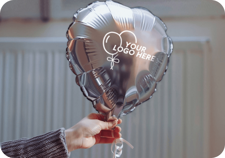 Personalized engagement balloons with logo