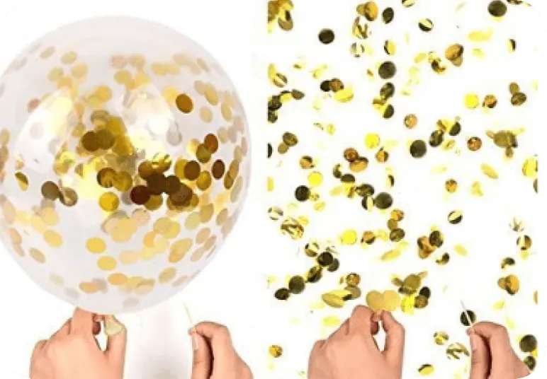 Clear latex balloons with shiny sequins Clear latex balloons with shiny sequins