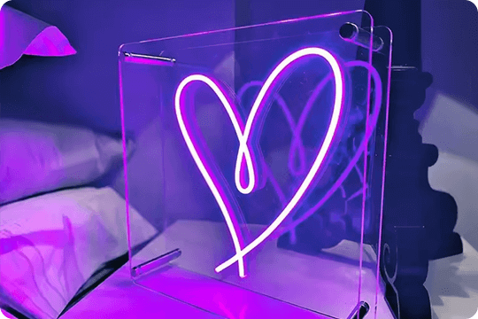 Purple Heart Neon Sign