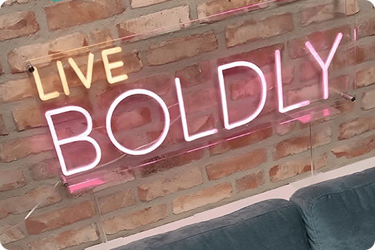 Live Boldly Neon Sign