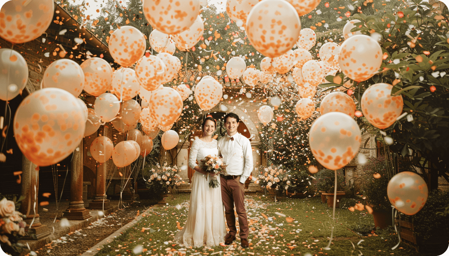 Wedding balloon decor of whole sale confetti balloons