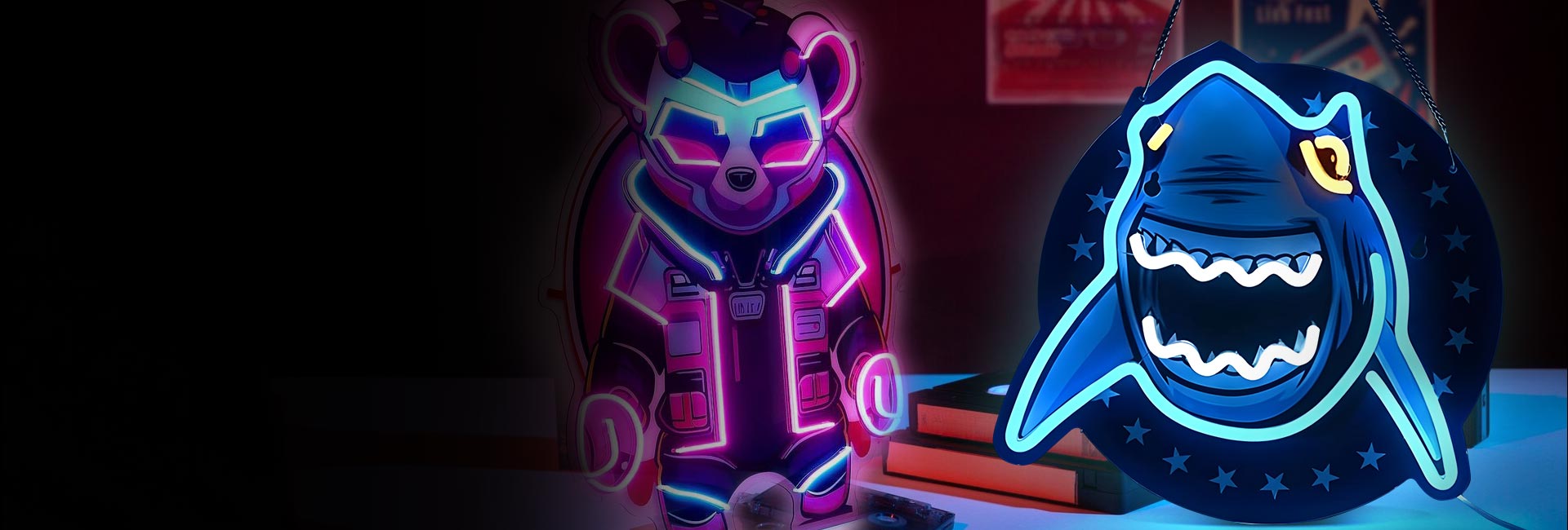 letreiros de neon impressos em UV personalizados