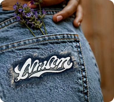 strijk op denim patches