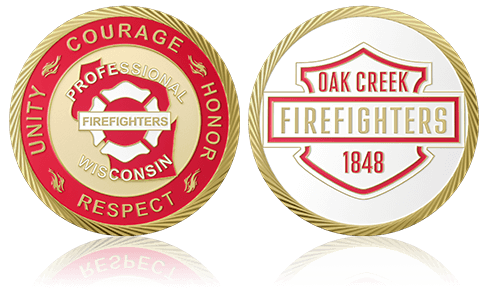 1848 Firefighters Custom Challenge Coins
