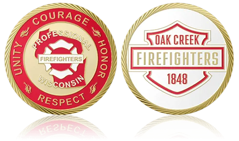 1848 Firefighters Custom Challenge Coins