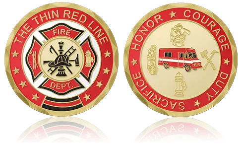 The Thin Red Line Custom Challenge Coins The Thin Red Line Custom Challenge Coins