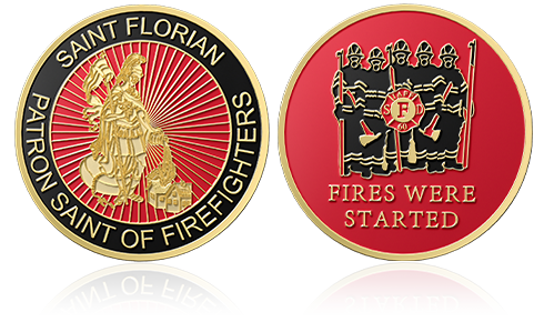 Patron Saint of Firefighter Custom Coins