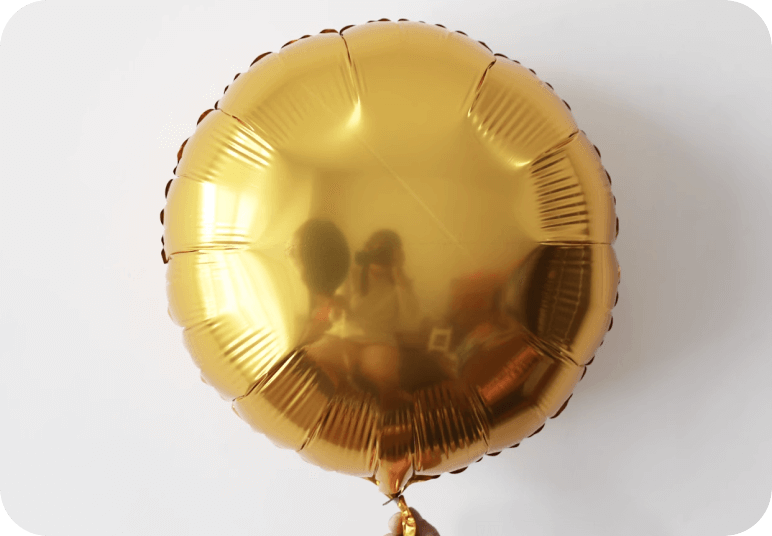 High-quality metallic gold foil balloons