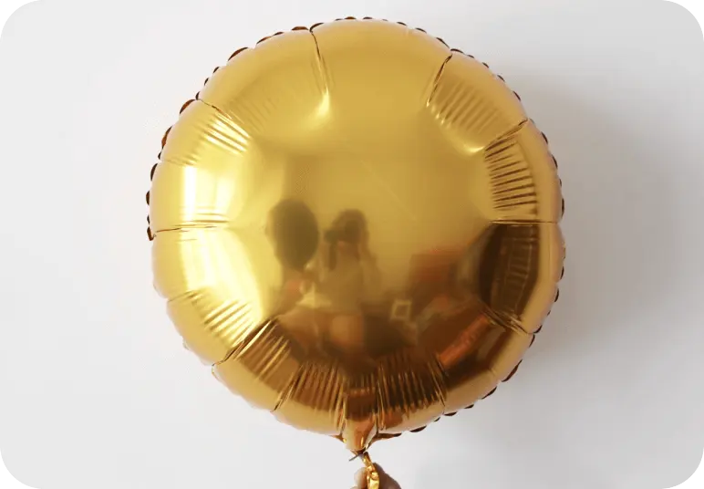 High-quality metallic gold foil balloons