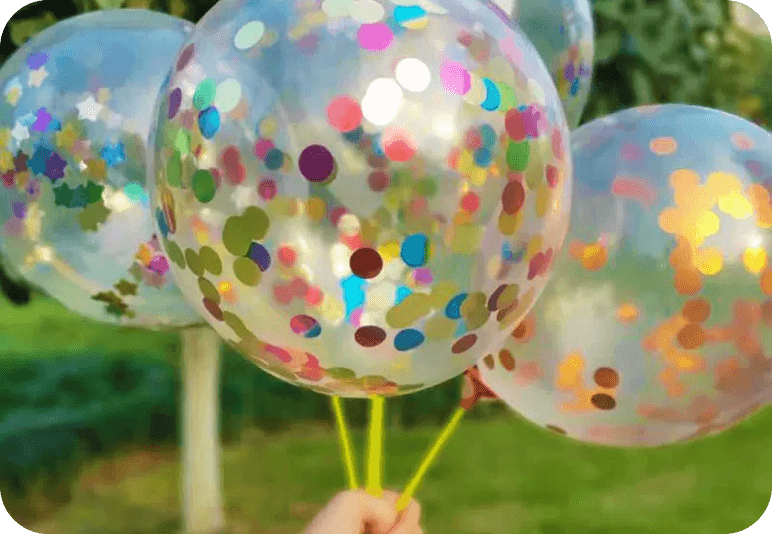 confetti balloons for party theme