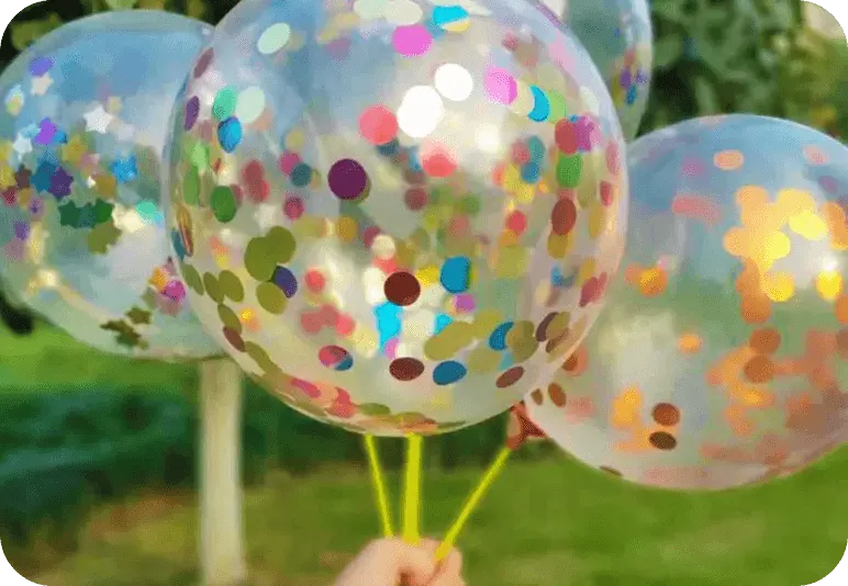 confetti balloons for party theme