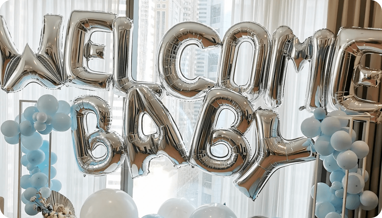 welcome baby balloons near me