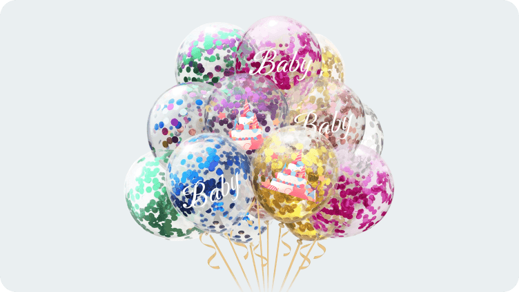 Confetti balloons with customized logo