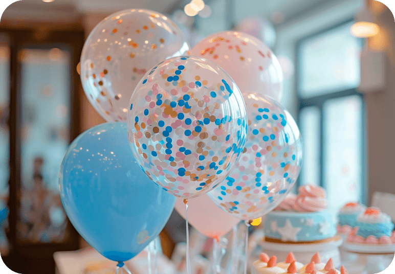 Confetti balloon for baby shower