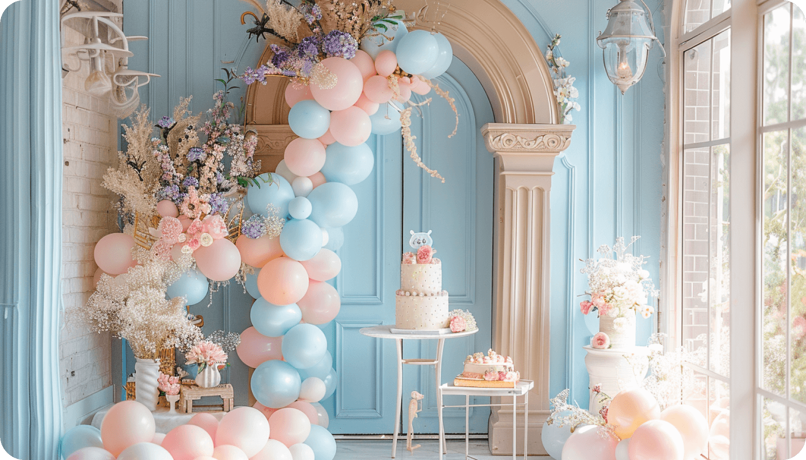 balloon arch baby shower