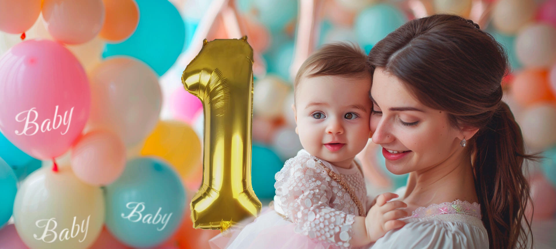 Baby shower balloons with logo