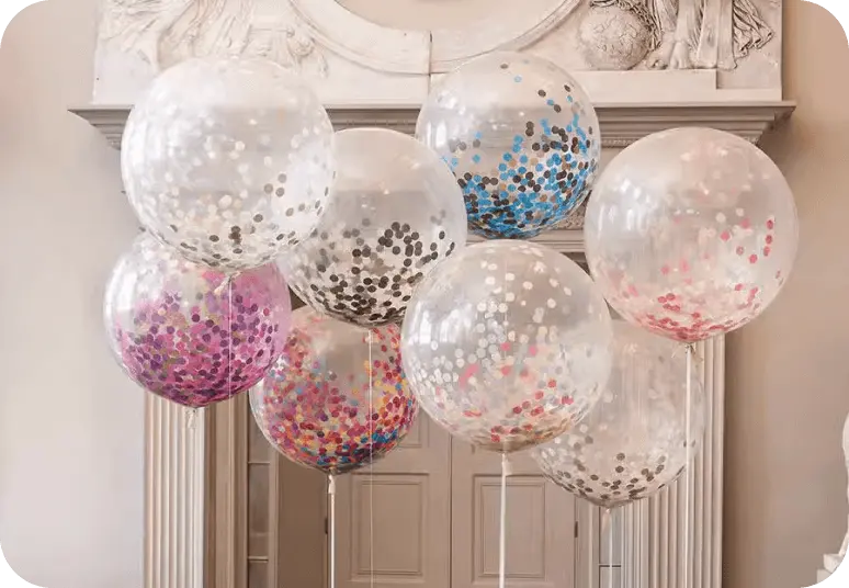Confetti balloon decoration for party occasion