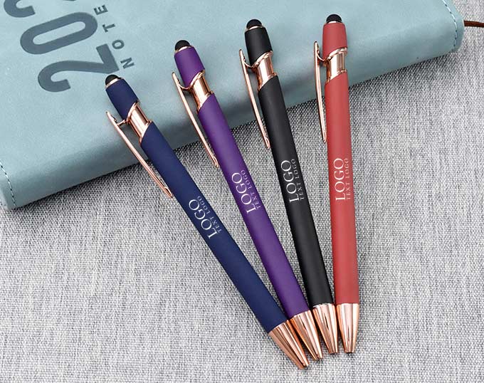 Custom promotional stylus pens in multiple colors