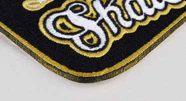 heat cut border embroidered patches