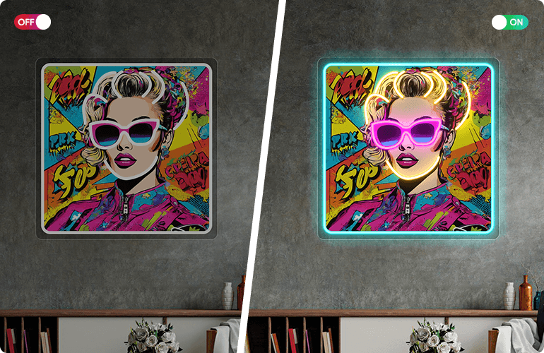 women art neon sign