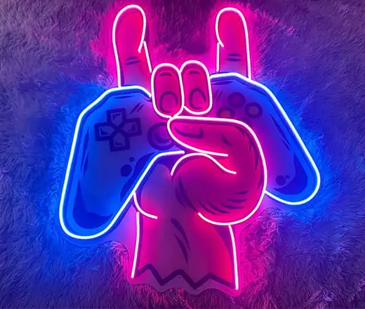 Neondecoratie voor de speelkamer