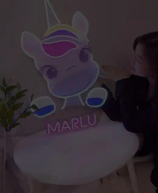 Customized childlike neon signs