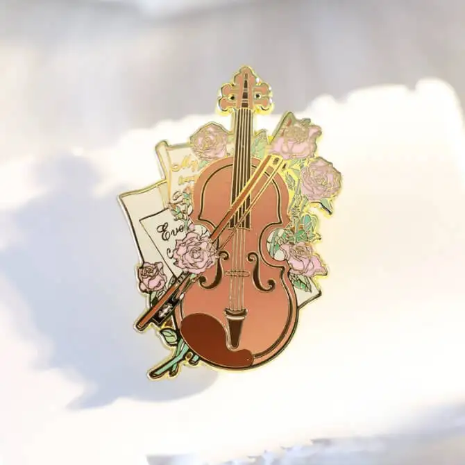 Violin hard enamel pins