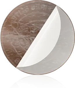 Kleberückseite von Lederhutaufnähern Kleberückseite von Lederhutaufnähern