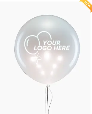 personalised LED balloons white color with logo personalised LED balloons white color with logo