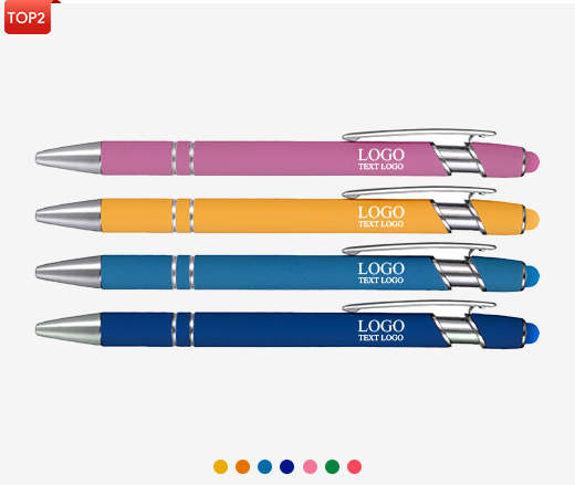 Custom Metal Ballpoint Pens with Color Stylus Tip