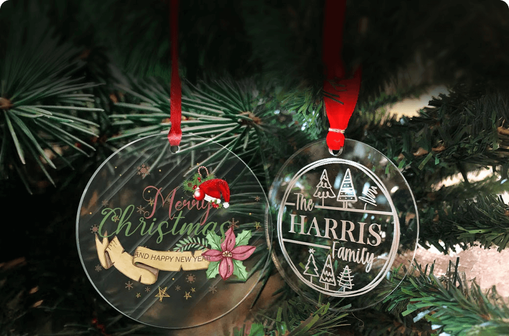 Custom Clear Christmas Ornaments