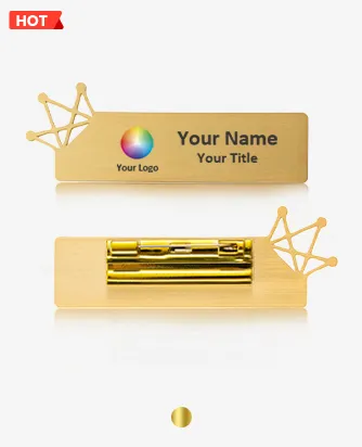 Cut-Out Crown Brushed Matte Name Tags For Work Cut-Out Crown Brushed Matte Name Tags For Work
