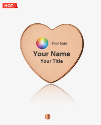 Heart Metal Professional Name Badges